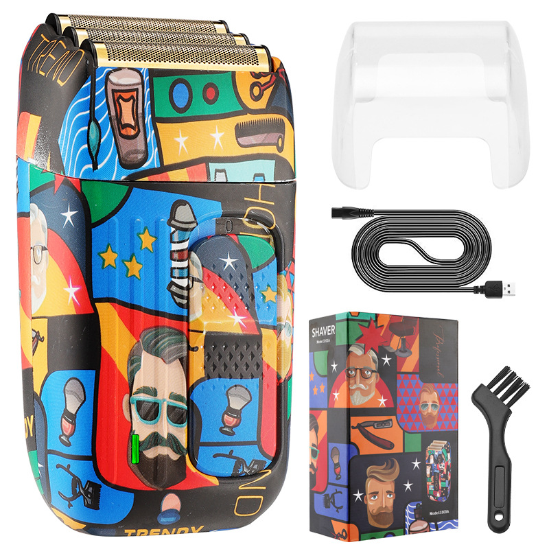 3-cuchillo eléctrico Red de vaivén hombres máquina de afeitar blanqueamiento dispositivo multifunción maquinilla de afeitar hogar Calvo pelo Clipper