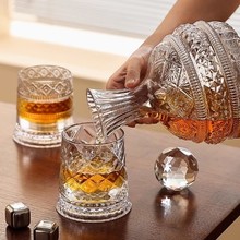 旋转红酒醒酒器高档分酒器水晶玻璃酒壶家用葡萄酒瓶酒具套装星钻