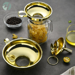 Amazon Gold-Plated 430 Stainless Steel Mini Funnel Set &ndash; 3 Pieces, Wide-Opening Oil & Liquor Pourer, Liquid Dispenser