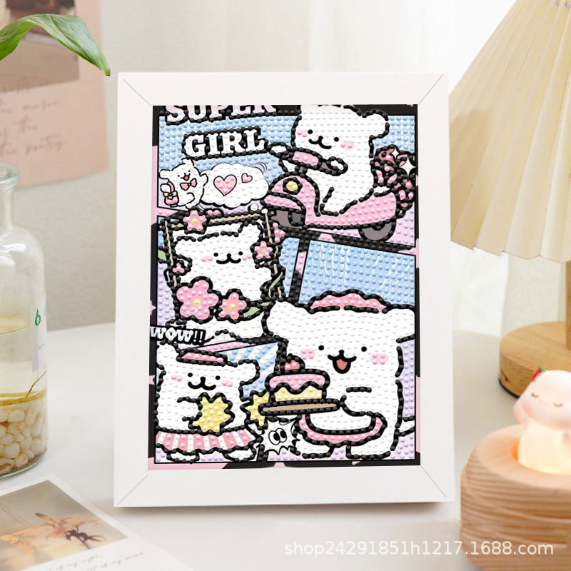 Diamante nuevo lápiz de dibujos animados pequeño nuevo pegatino diy puzzle manual regalo de cumpleaños para niños estudiantes