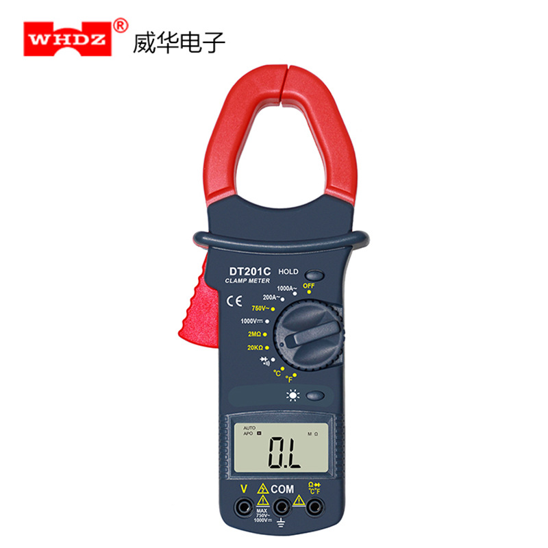 钳形电流表 DT201C 测温度 1000A 大电流测试钳形表 威华电子
