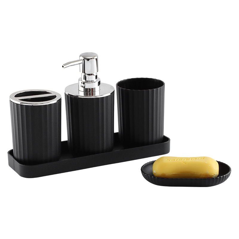 STAI Amazon nuevo conjunto de lavado y enjuague de baño taza de almacenamiento de suministros de cepillo de dientes de hotel conjunto de bandeja