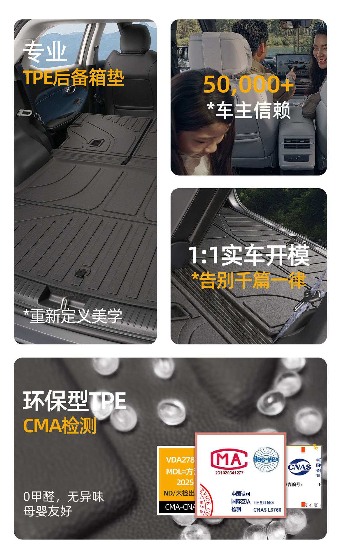 Suitable for GAC Trumpchi GS3 trunk mats, specifically for 2023-2026 models, GAC Trumpchi TPE car trunk mats