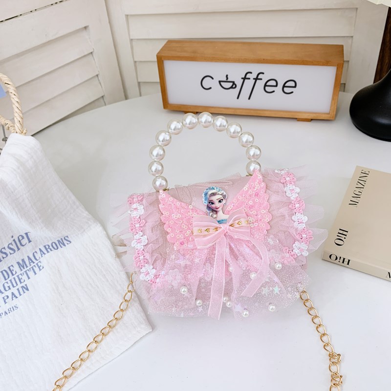Nuevo comercio exterior pequeña fragancia niñas hombro mochila de moda perla arco bolsos de niños bolsos de cambio de dibujos animados