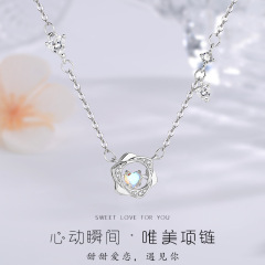 S999足銀オリジナルデザイン愛心動モビウスネックレスシンプルで豪華な鎖骨鎖ins風