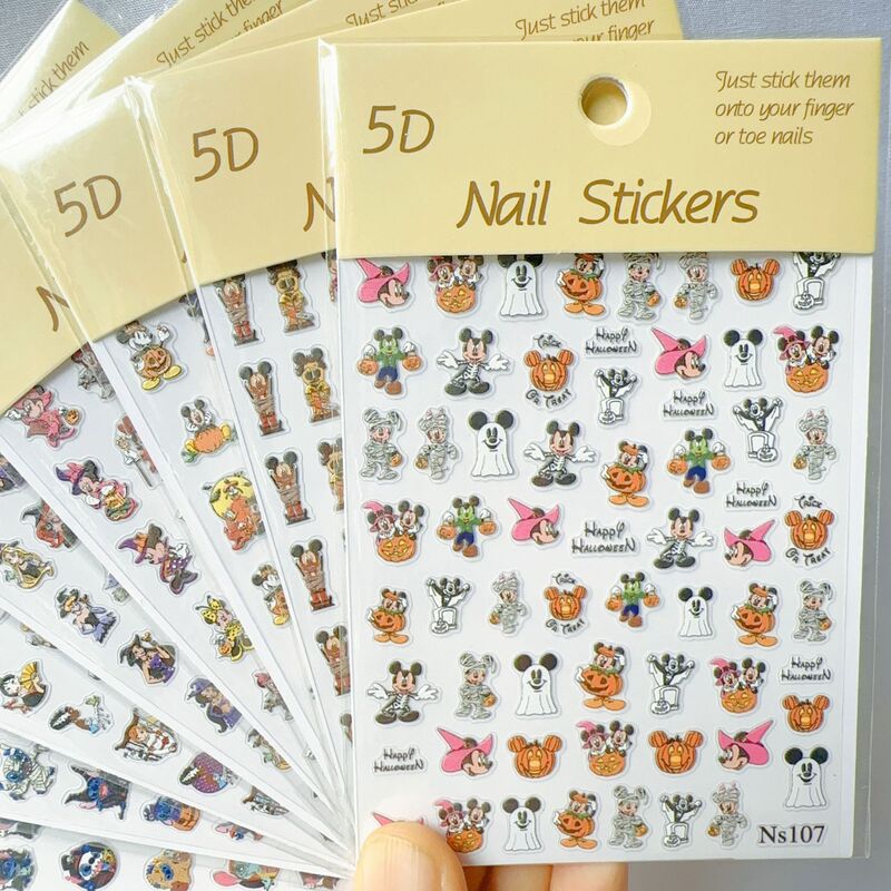 New Technology Ns Series 5D Embossed Mickey Mouse, Stitch, and Princess Halloween Nail Art Decoration Accessories Nail Stickers New Technology Ns Series 5D Embossed Mickey Mouse, Stitch, and Princess Halloween Nail Art Decoration Accessories Nail Stickers