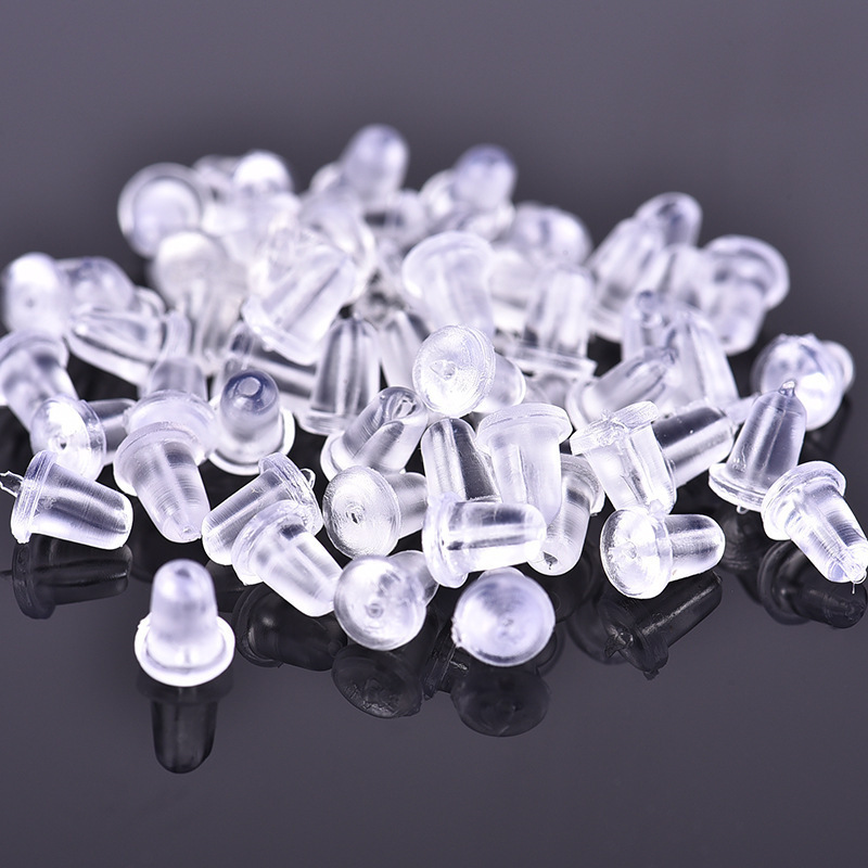 Cross-Border Ear Jewelry Accessories DIY Earrings Ear Studs Anti-Slip Ear Plugs Silicone Ear Stud Plugs Transparent Plastic Plugs Wholesale