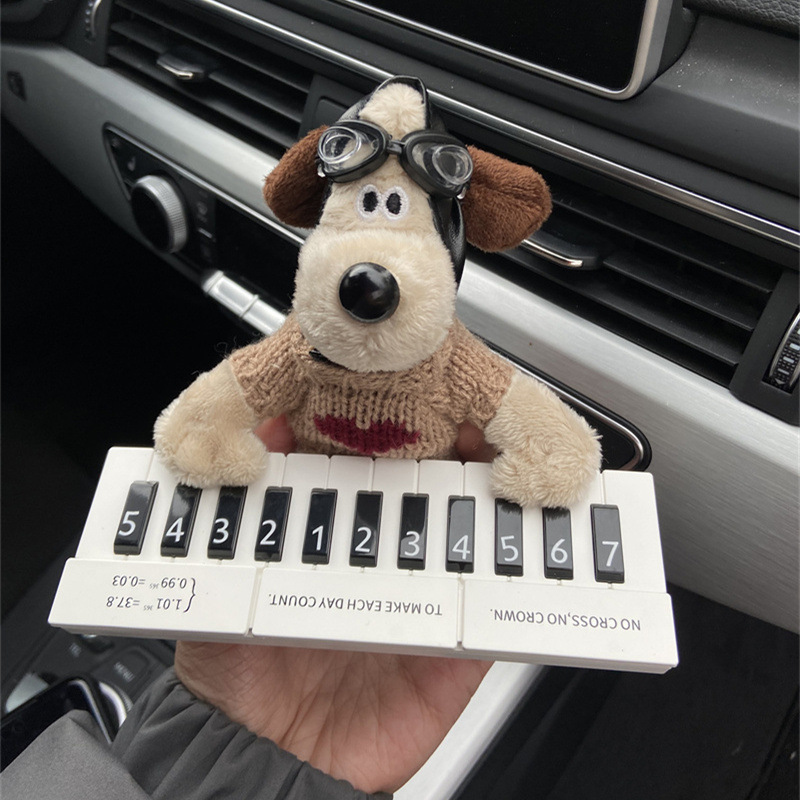 Tarjeta de estacionamiento de piano de celebridades de Internet, placa de número de estacionamiento temporal, decoración de automóvil para niñas, tarjeta de estacionamiento, lindo perro de cabeza