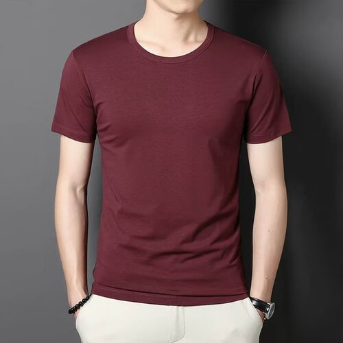 Men's Short Sleeve T-Shirt 2024 New Slim Fit Underwear Pure White T-Shirt Versatile Half Sleeve Underwear 