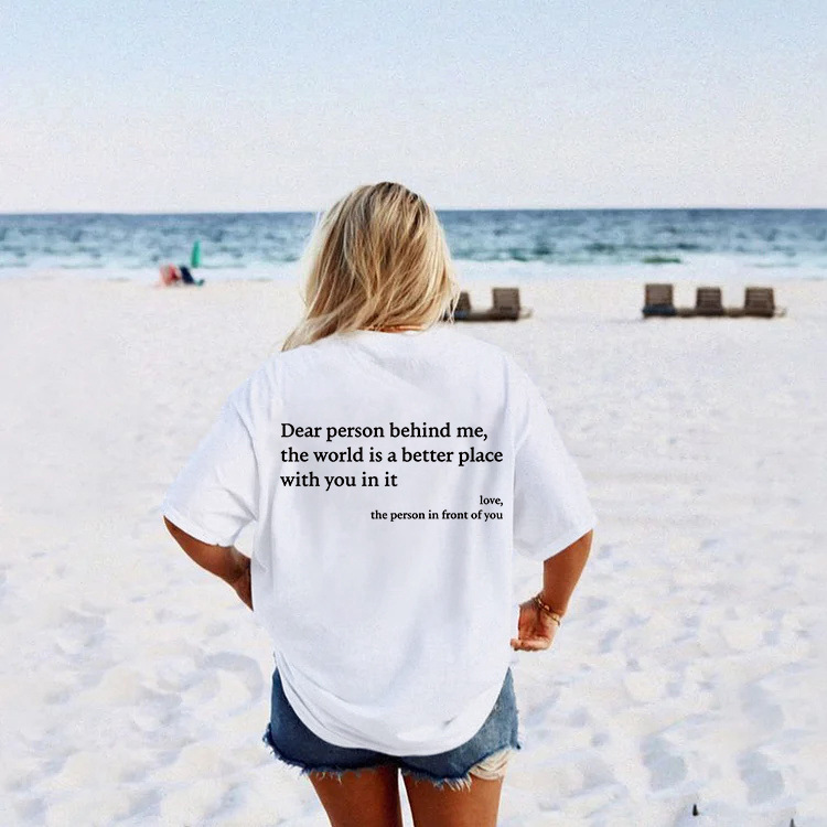 Foreign Trade Independent Station Women's Top Round Neck Cartoon Printed Short-Sleeved T-Shirt