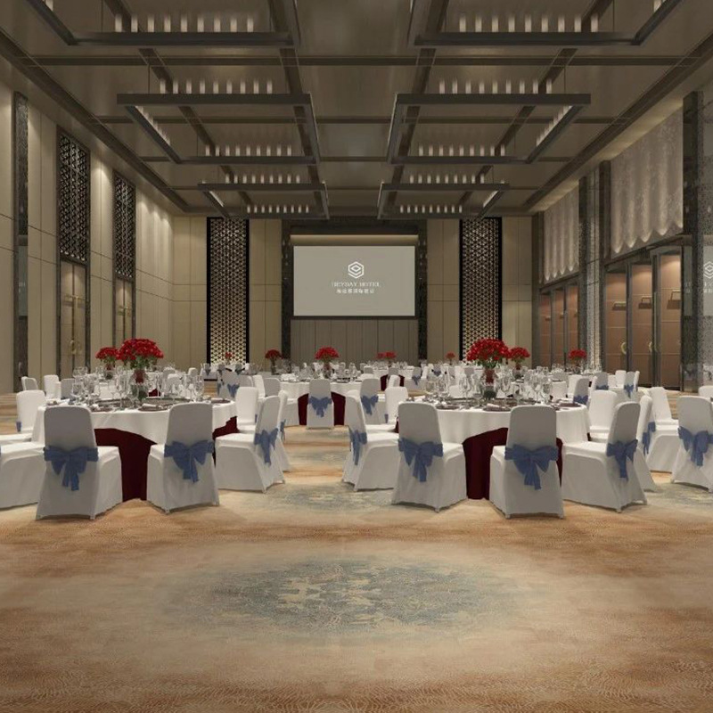 Hotel piso sala de reuniones alfombra Akmin resistente al fuego impresión sucia alfombra comercial salón de baile personalizado
