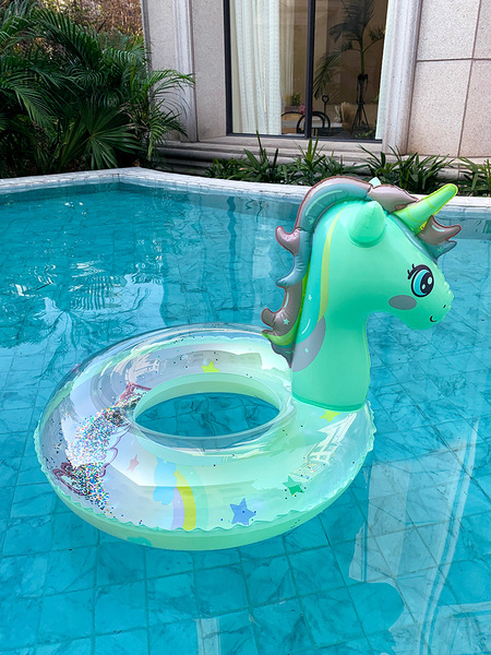 Fashionable rainbow inflatable swimming ring