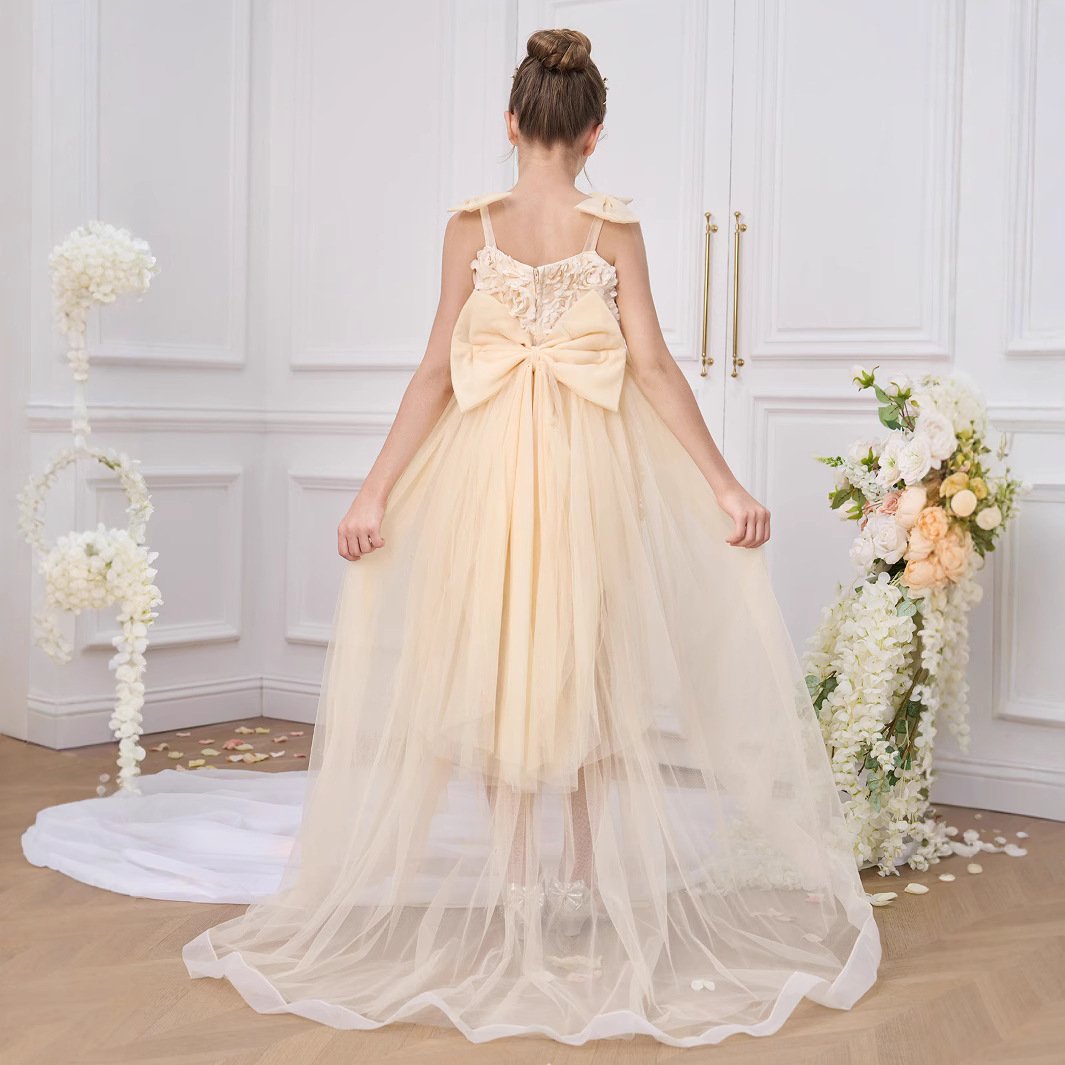 Vestido de niño transfronterizo, vestido de princesa, vestido de anfitrión, vestido de fiesta de niña de flores, vestido de noche de un año de bebé