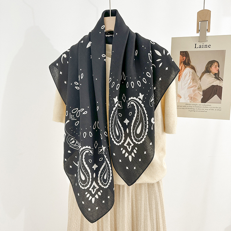 Primavera nueva toalla cuadrada impresa en herringbone flores de anacaju bufandas decorativas paisley impresa bufandas