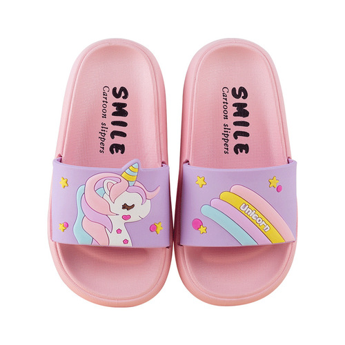 Unicorn children's slippers new summer indoor soft bottom non-slip cute cartoon outer wear boys and girls slippers wholesale