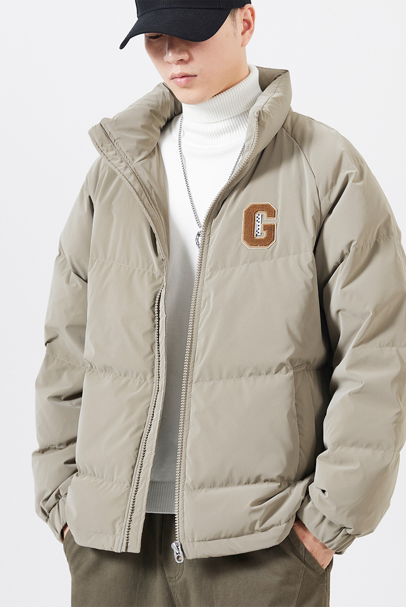 Men's Down Jacket Stand Up Collar Short Winter Warm Puffer Coat_voghion.com