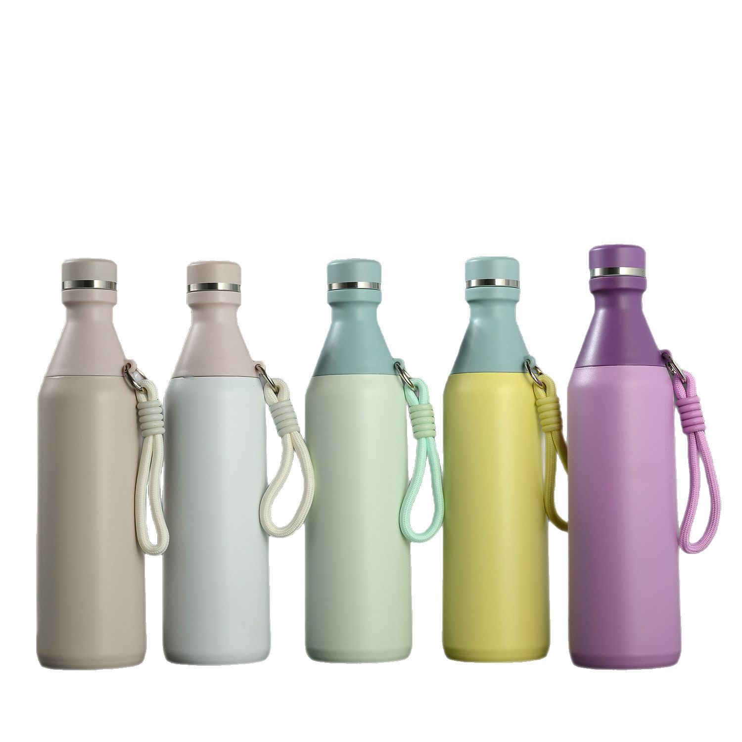 Amazon American Small Boca Cola Botella de agua deportiva portátil al aire libre Creativo Simple Taza de aislamiento de acero inoxidable 304