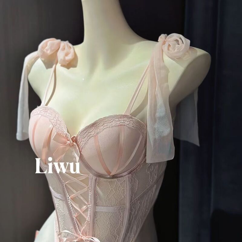 Sweet Sexy Fishbone Brassiere Spice Girls Lace Underwear Strap Vest Slim-fit Women's Top Beautiful Back Powder Sweet Sexy Fishbone Brassiere Spice Girls Lace Underwear Strap Vest Slim-fit Women's Top Beautiful Back Powder