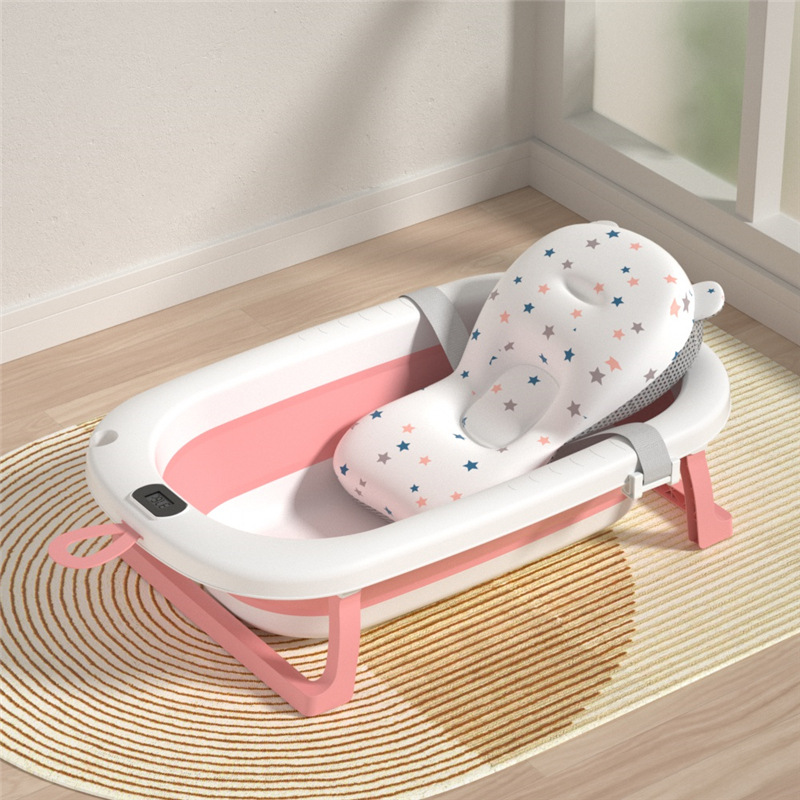 Baño de temperatura para bebés, hogar plegable, puede sentarse, acostarse, aumentar el engrosamiento, baño para niños, cubo de baño para bebés