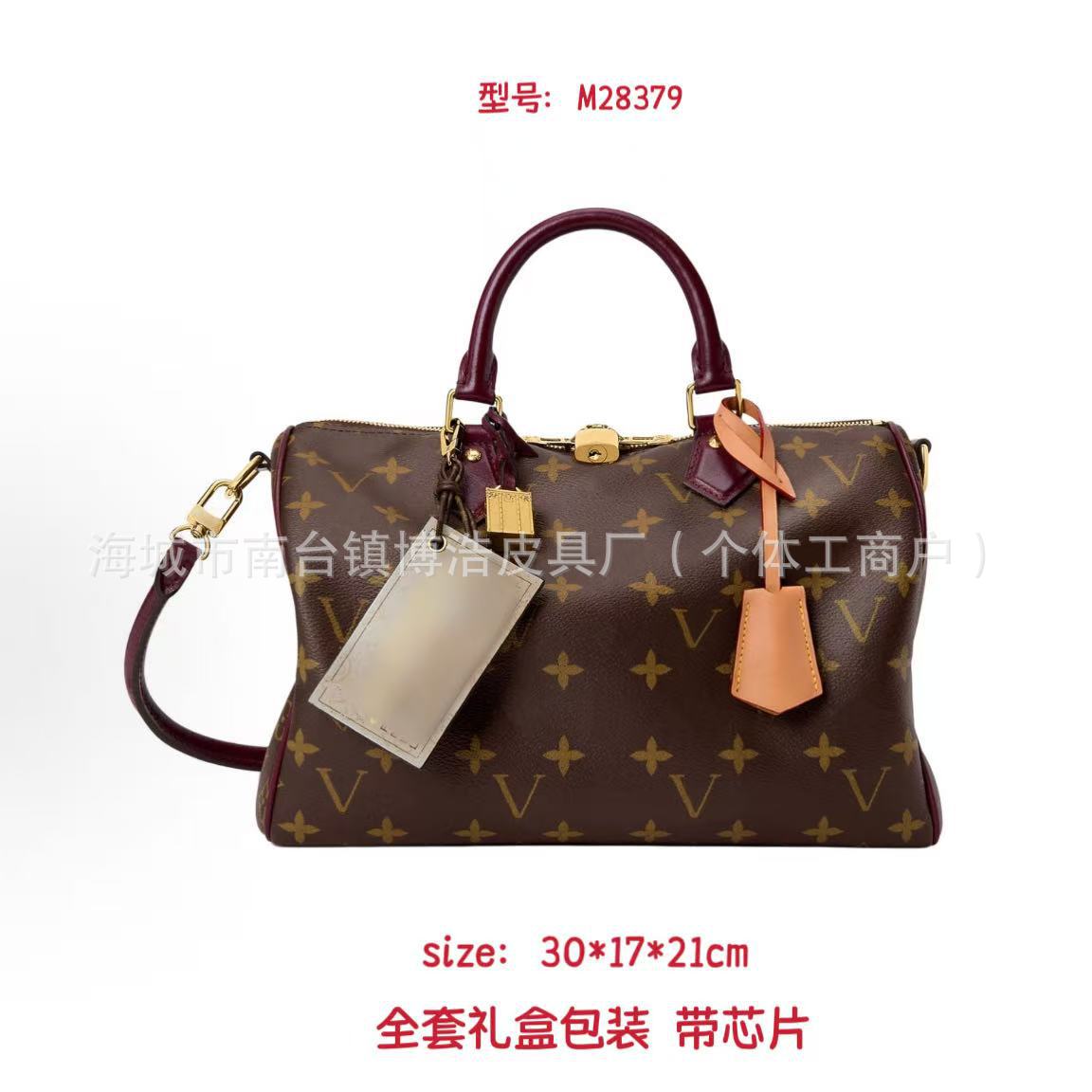New Monogram Shoulder Bag Speedy 30 Crossbody Boston Pillow Bag Large Capacity Daily Commuter Bag For Women - Thumbnail 5