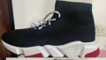 First Generation Sock Shoes with Lace-Up in Black White Red