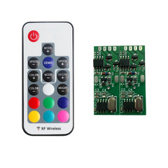 RF17キーRGBワイヤレスrf 5V-24VカラフルコントローラLEDライト付きコントローラPCBAボード