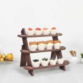 实木首饰展示架饰品柜梯形桌面产品样品多层收纳梯式架子展示架