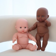 非洲黑娃30CM光身搪胶重生娃娃仿真婴儿全软胶宝宝早教亲子儿童玩
