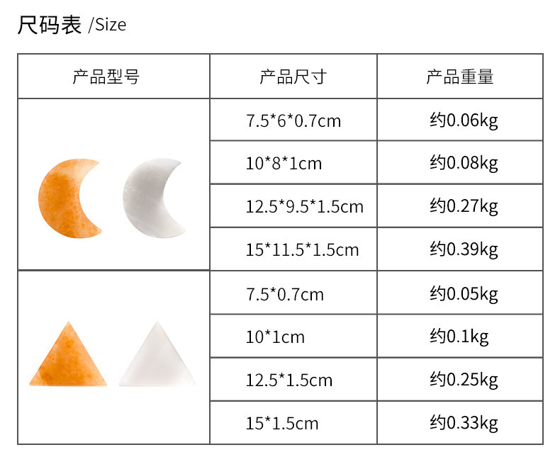 Selenite摩洛哥透石膏能量水晶片瑜伽七脉轮月亮片摆件精品 仪式工具 图 1