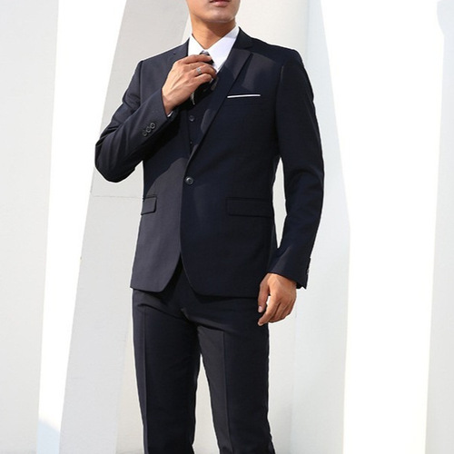 Men's suit, business formal suit, top, vest, western trousers, three-piece suit, slim fit, student work best man suit