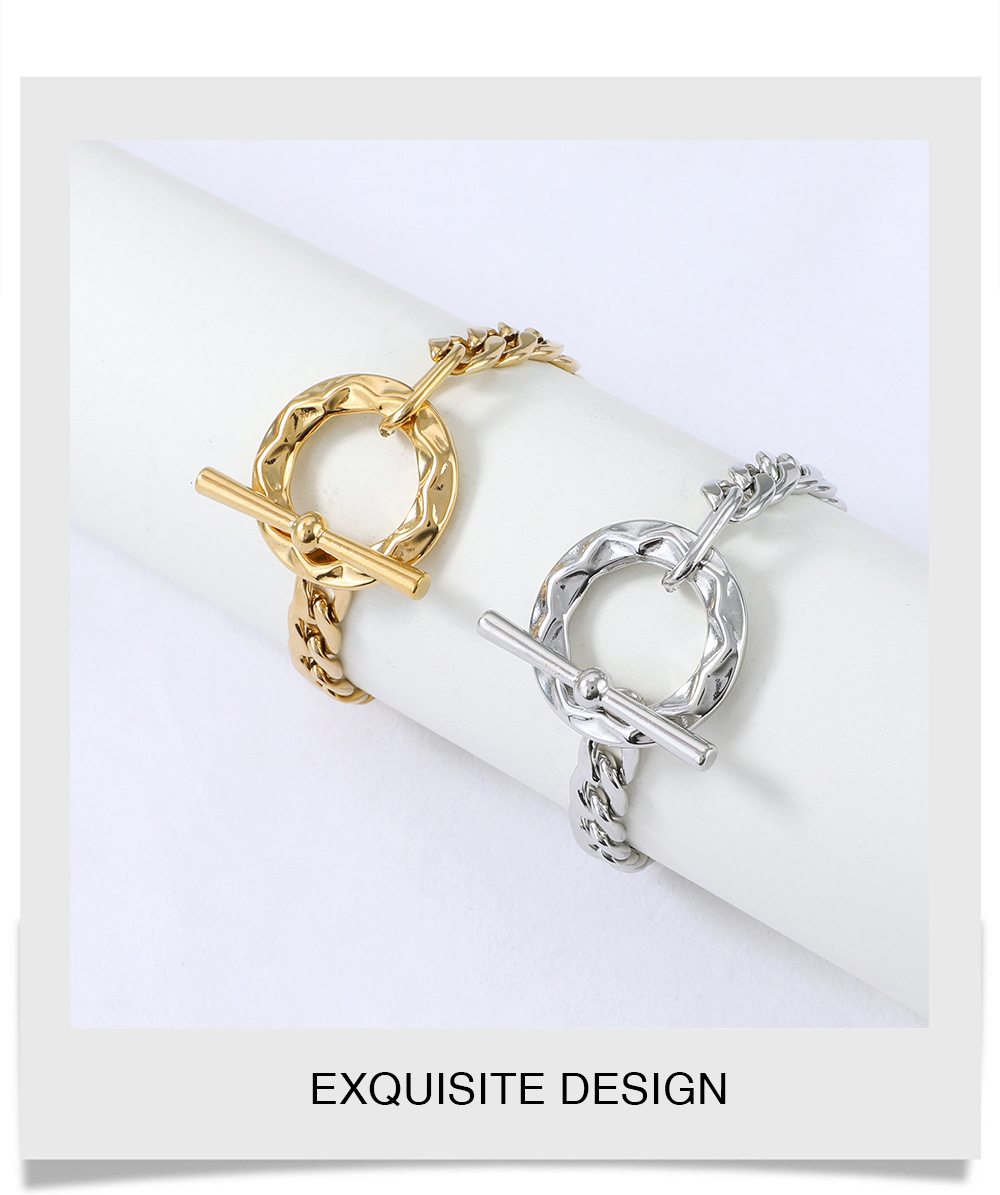 Nihaojewelry Mode Chaîne Épaisse Ot Boucle Bracelet En Acier Inoxydable Bijoux En Gros display picture 2