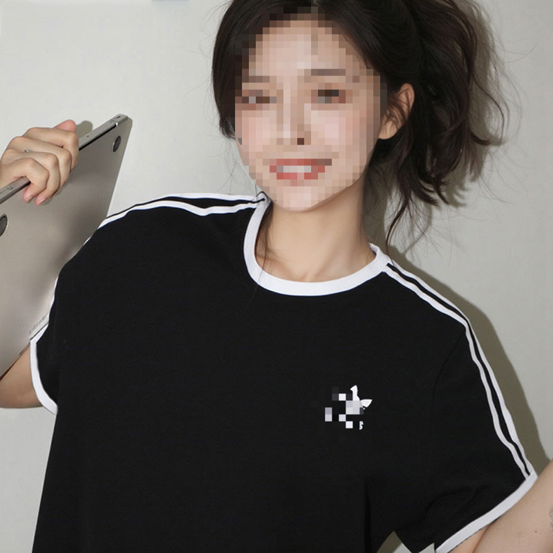 Adidas Same Style Trefoil Black Short-Sleeve Women's Summer T-Shirt Round Neck Half-Sleeve Men's Adidas Same Style Trefoil Black Short-Sleeve Women's Summer T-Shirt Round Neck Half-Sleeve Men's