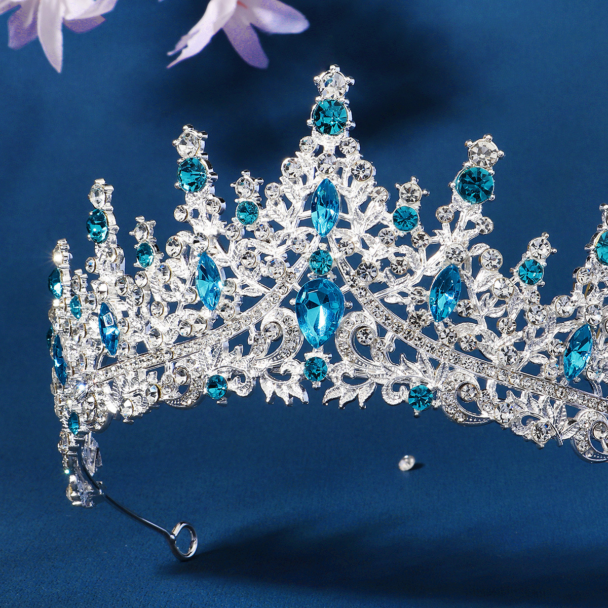 140g Weight Crown Hair Accessories Type Rhinestones Inlay Material 1 Piece Quantity Retro Women'S Adults Colorful Crown Alloy Inlay Rhinestones Crown