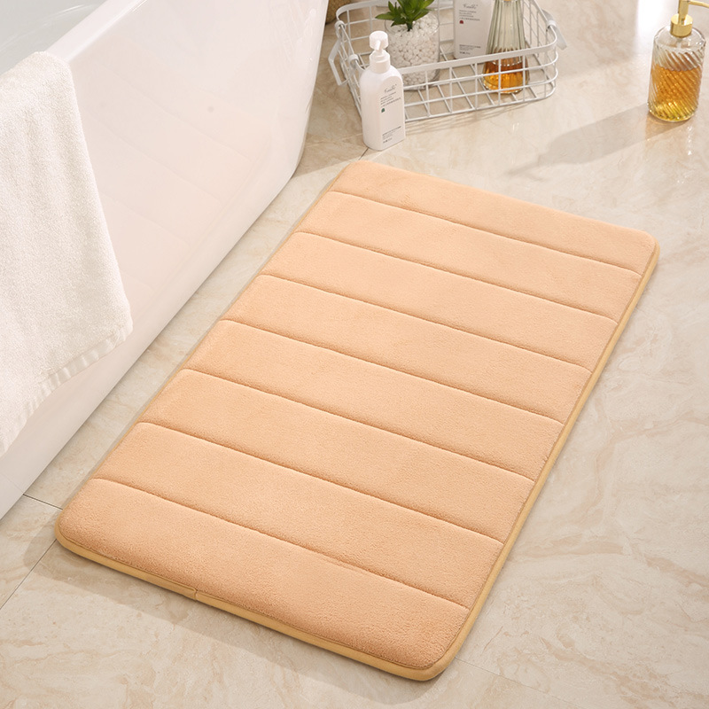 Alfombrilla absorbente de baño engrosada Alfombrilla antideslizante para entrada de inodoro Alfombrilla para pies de secado rápido absorbente de terciopelo de coral para el hogar
