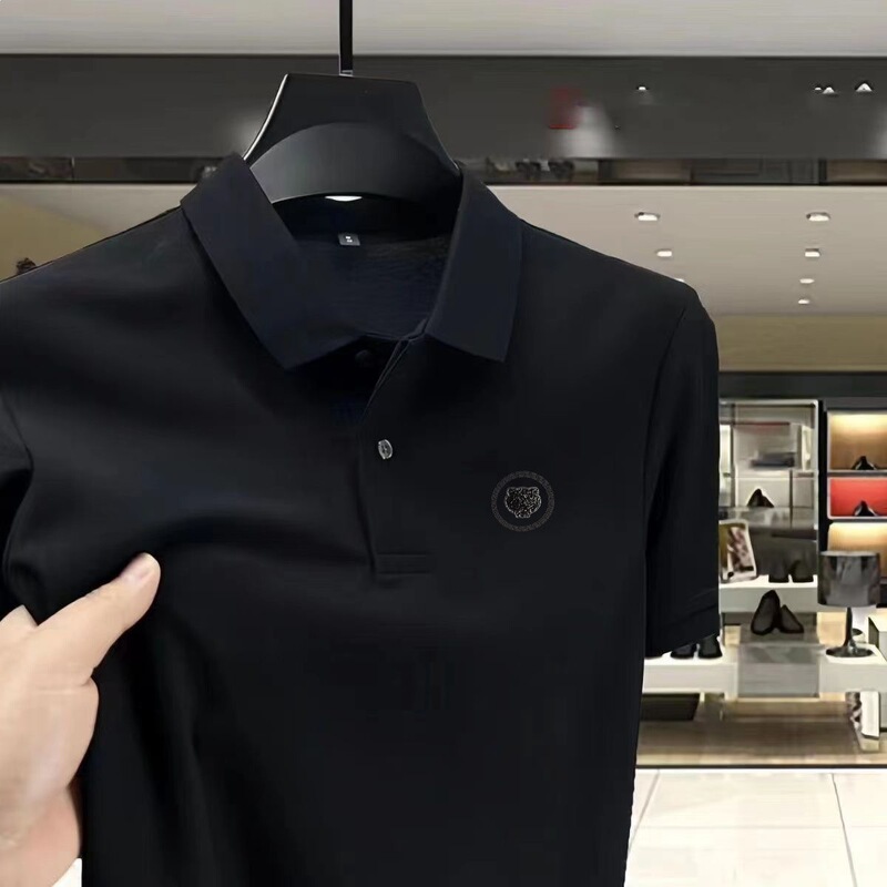 Casual 2026 Short-Sleeve Slim-Fit New T-Shirt Polo Shirt Half-Sleeve Top for Men Summer Versatile Men's Rhinestone Turn-Down Collar Casual 2026 Short-Sleeve Slim-Fit New T-Shirt Polo Shirt Half-Sleeve Top for Men Summer Versatile Men's Rhinestone Turn-Down Collar
