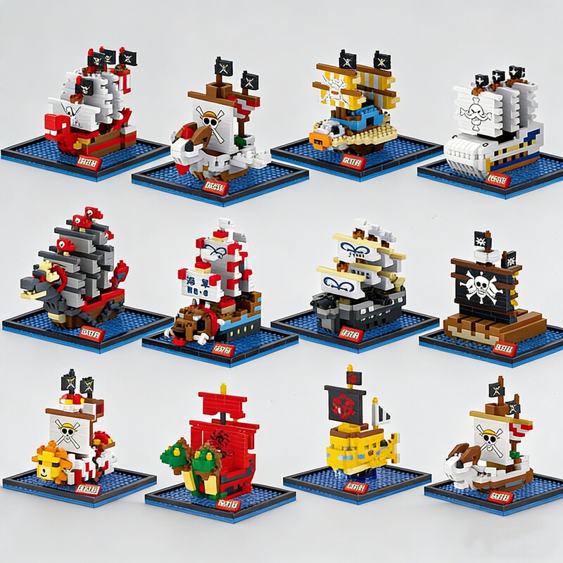 Doctor Star 649-660 Pirate Ship Model Diamond Micro Particle Building Blocks Ornament Assembly Toy Small Gift Educational