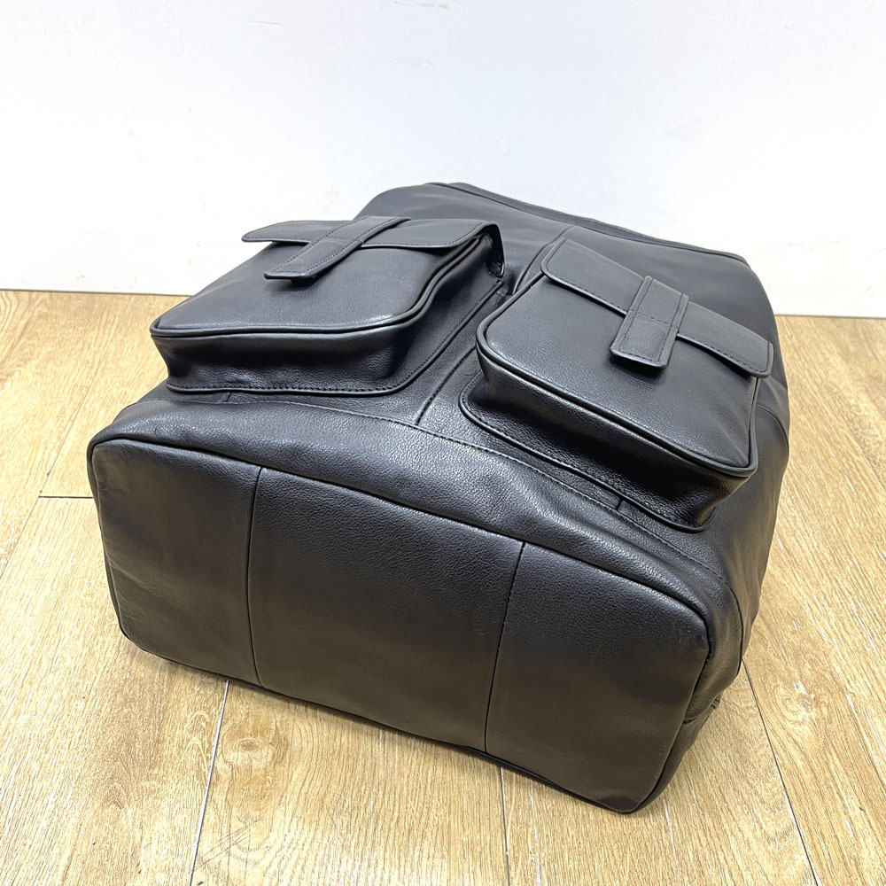 Large Backpack, Simple Casual Top Layer Cowhide Backpack, Business Travel Computer Backpack_voghion.com