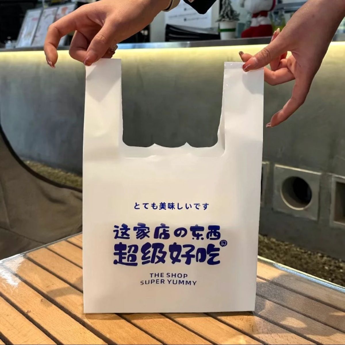 外卖打包袋加厚乳白甜品蛋糕点心零食手提袋面包烘焙店轻食背心袋