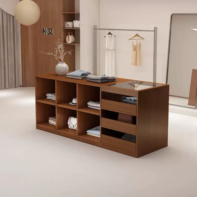 服装店中岛收银台玻璃摆件女装饰品陈列柜展示流水陈列展示台吧台