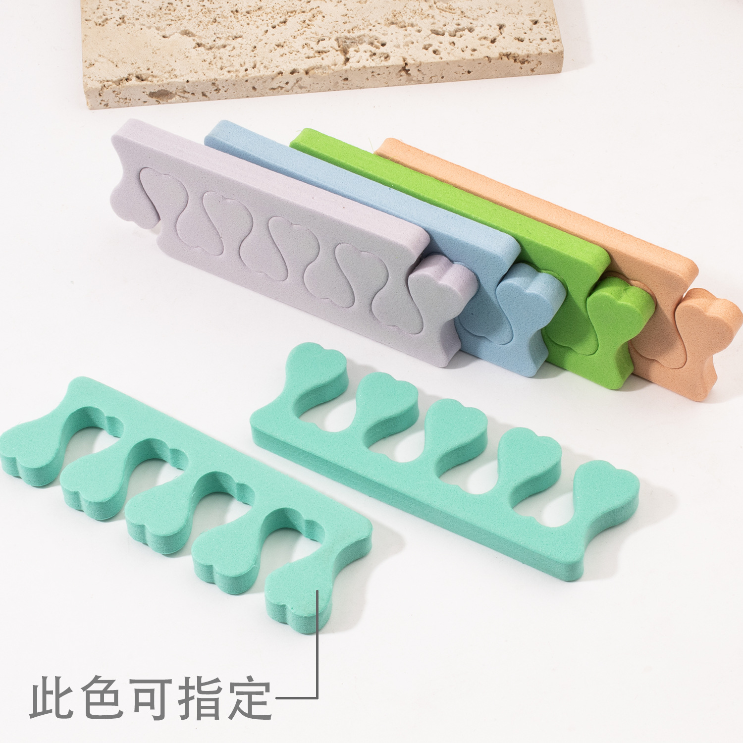 Nail Art Tool Heart-Shaped Finger Separator Sponge Toe Separator Odorless Sandpaper for Manicure and Pedicure Double-Sided Design