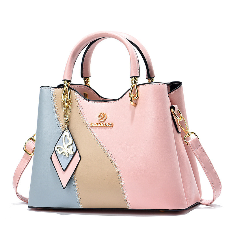 Bolso a juego de color para mujer 2023 nuevo bolso versátil contraste color gran capacidad bolso de hombro de moda
