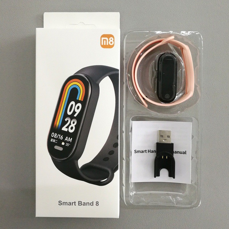Transfronterizo M8 pulsera inteligente medidor de movimiento ritmo cardíaco presión arterial monitoreo de salud de oxígeno Bluetooth comercio exterior electrónico M9 pulsera