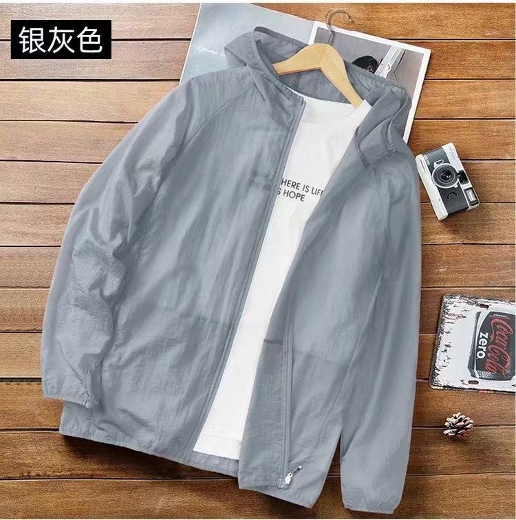 Chaqueta de verano, ropa de protección solar, comercio exterior, nueva ropa de protección solar de hielo para hombres, delgada, ultraligera, casual al aire libre, moda para hombres