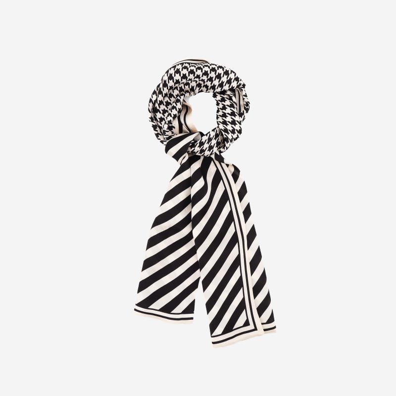 Verano nuevo francés simple bufanda de seda larga de las mujeres del todo-fósforo de la bufanda de cinta de alta calidad delgada bufanda estrecha al por mayor