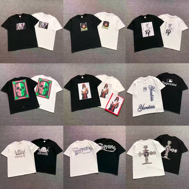 Top Version Supreme Trendy Brand Ss25 Short-Sleeved T-Shirt American Street Fashion Short-Sleeved T-Shirt