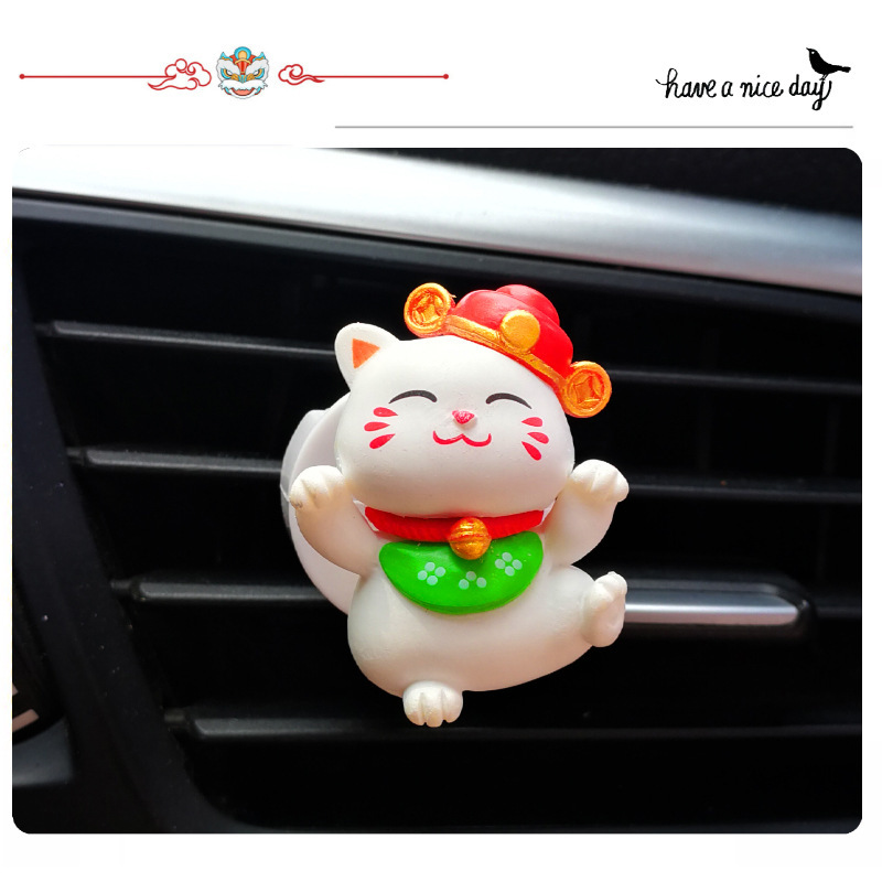 Aromaterapia de coche dibujos animados gato lindo coche salida de aire decoración aromaterapia coche ligero coche decoración de perfume coche