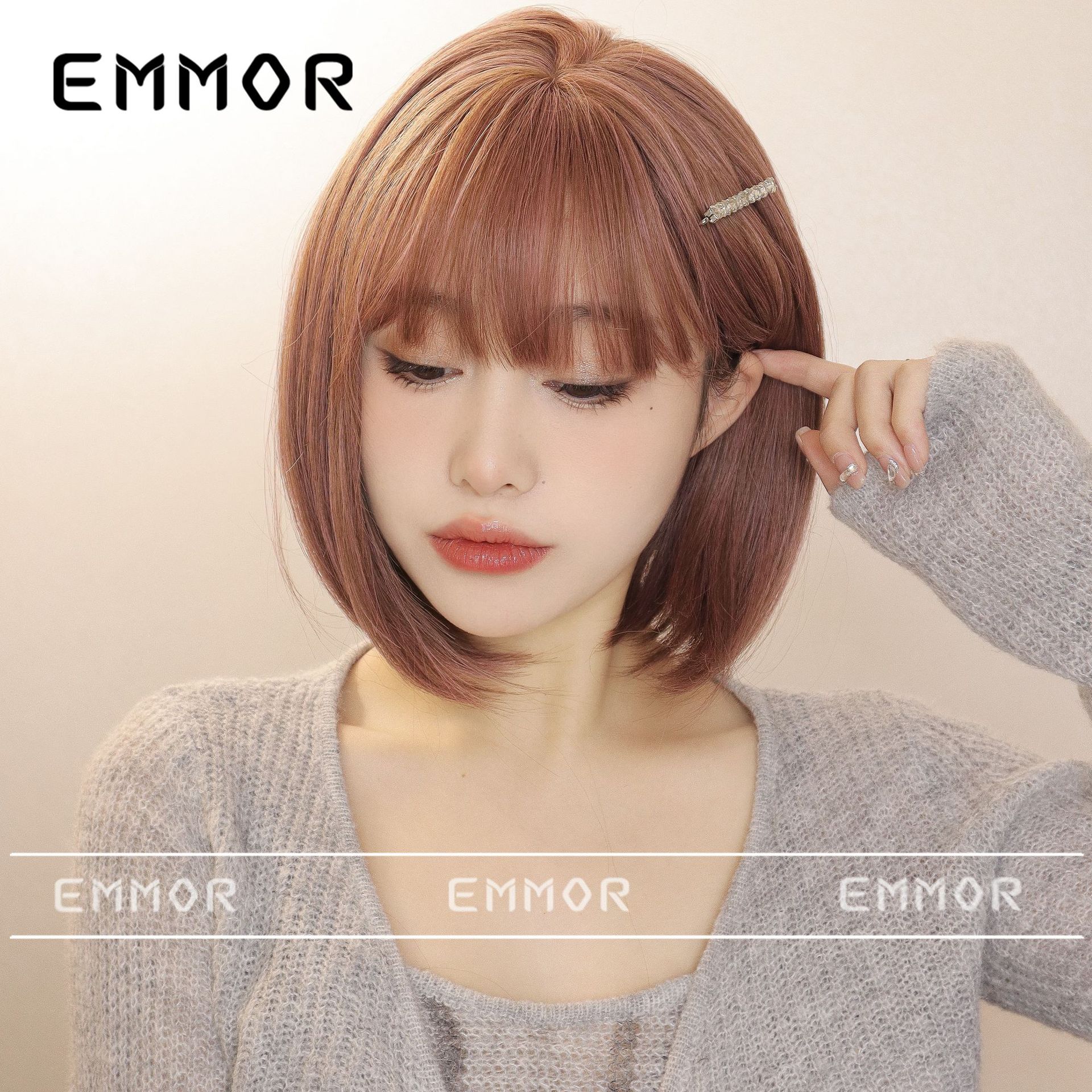 El cabello corto de las mujeres se puede usar al salir de verano El aire japonés Lolita flequillo diario lindo cabeza de onda reductora de edad