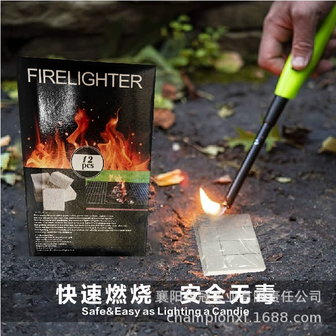 Заводская прямая продажа, уличный кемпинговый стиль, брикеты для барбекю из натурального древесного угля, хороший помощник для розжига огня, 12 шт./упаковка