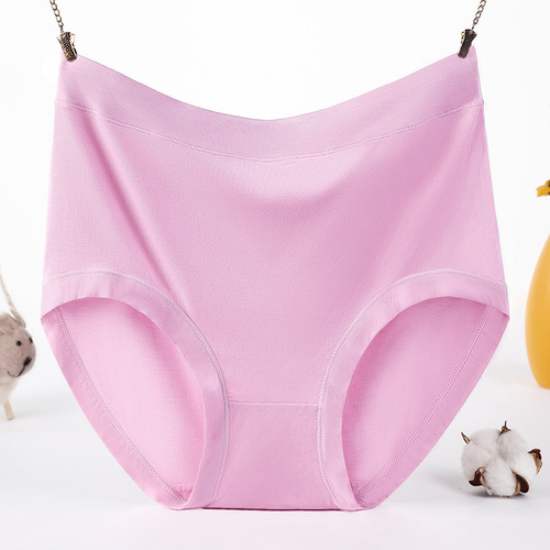 Fat MM 200 pounds breathable modal underwear for women with lifting high-waisted abdominal control plus size women solid color triangle pants