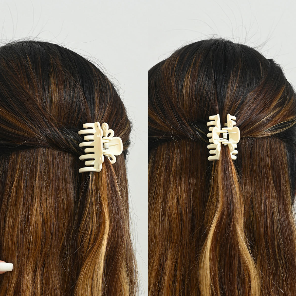 Doble fila de dientes clip de cabello medio clip de cabello de plástico esmaltado para mujeres cabeza trasera clip de cabello adornamiento clip de cabello 4.5CM